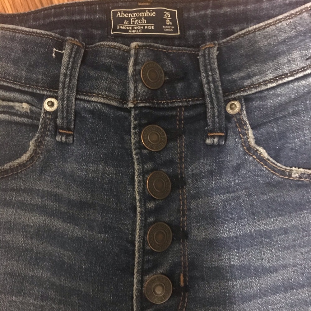 Abercrombie Button-Fly High-Rise Skinny Jeans